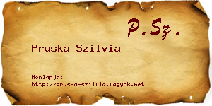 Pruska Szilvia névjegykártya